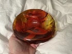 Vtg Blenko Amoeba Glass Trinket Dish Mid Century Modern Ashtray Tangerine Blob