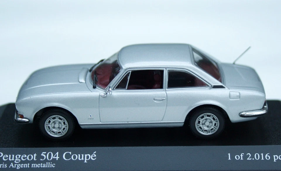 Peugeot 504 Coupé Bj. 1974-1979, Metallo Argentato, Minichamps-Modell Im M.1 : - Immagine 3 di 4