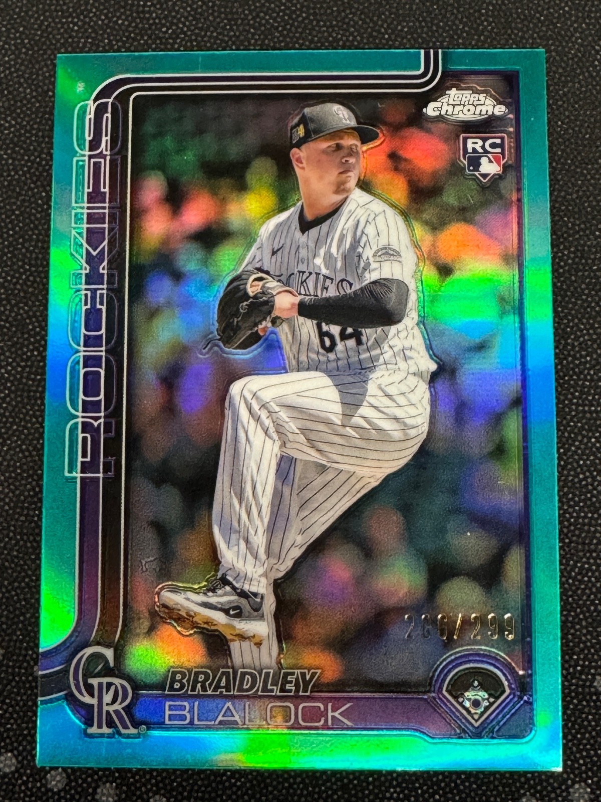 2025 Topps Chrome #289 Bradley Blalock RC Teal Refractor /299 Colorado Rockies