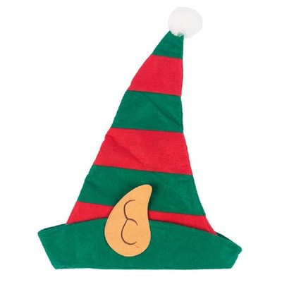 Christmas Elf Hat Ears Red Green Santa Kids Adults Holiday Costume Accessory