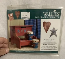 Wallies Wallpaper cutouts Americana heart, button and star 25 pieces #12196