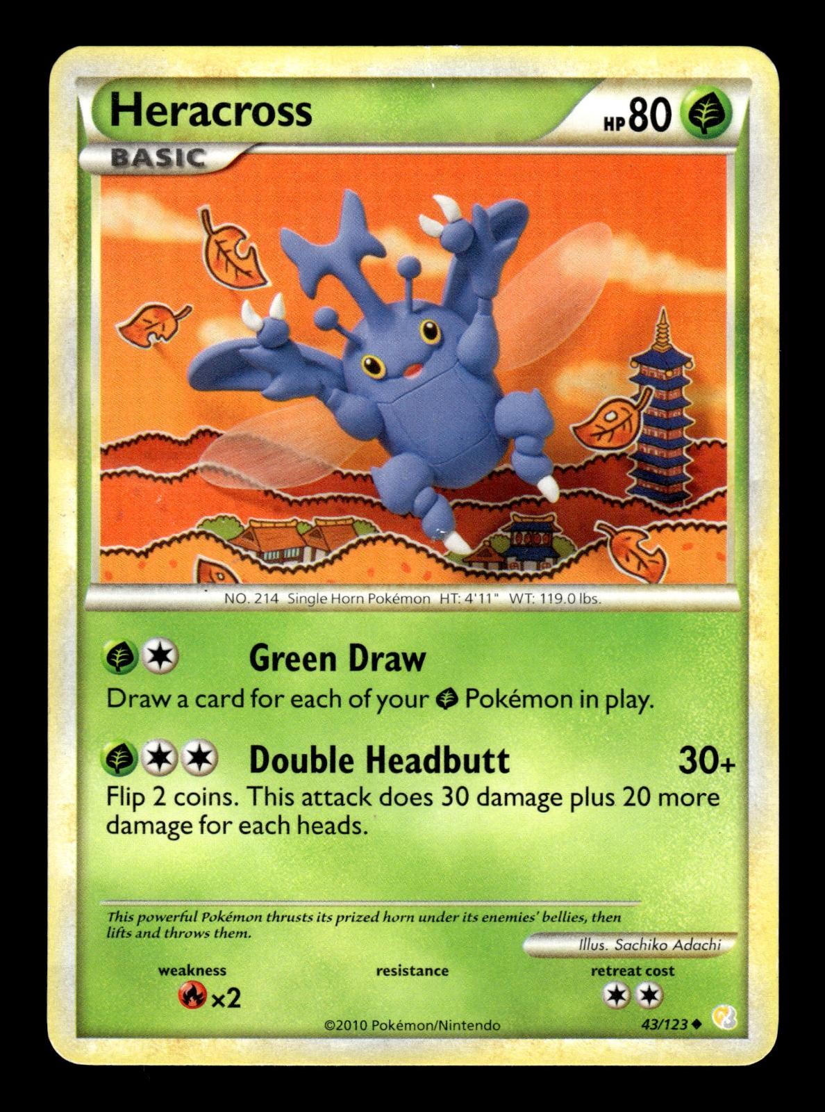 Heracross 43/123 Uncommon HeartGold & SoulSilver Pokemon Heavily Played