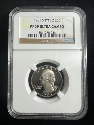 1981 S WASHINGTON QUARTER TYPE 2 25C PF69 UCAM ULTRA CAMEO NGC DCAM SKU3797-3802