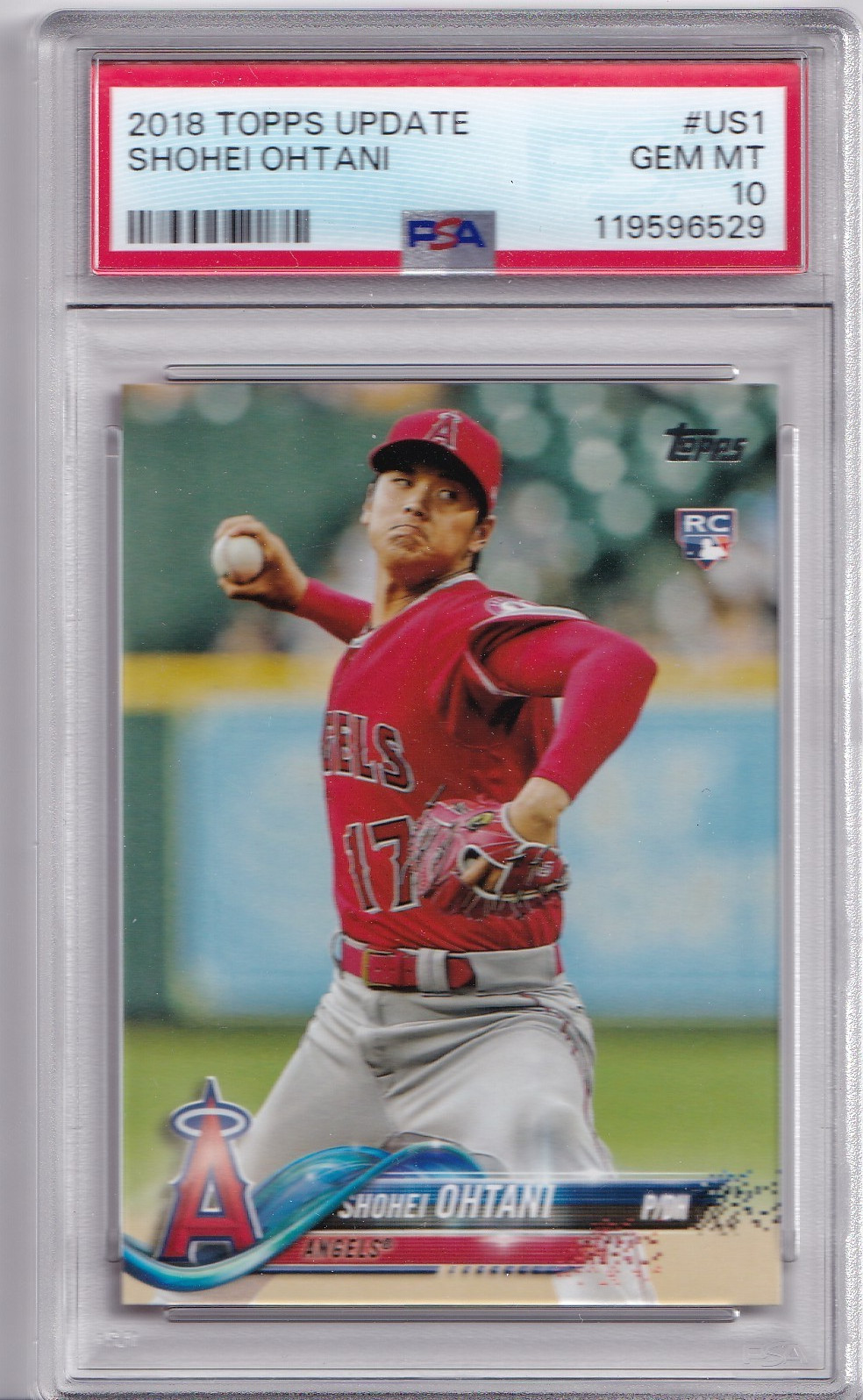 PSA 10 SHOHEI OHTANI 2018 TOPPS UPDATE PITCHING RED JERSEY LA ANGELS RC GEM MINT