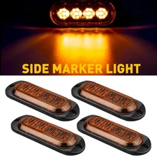4pcs LED Clearance Lights Side Marker Lamps Amber Trailer Truck RV 12V-24V EOOJ