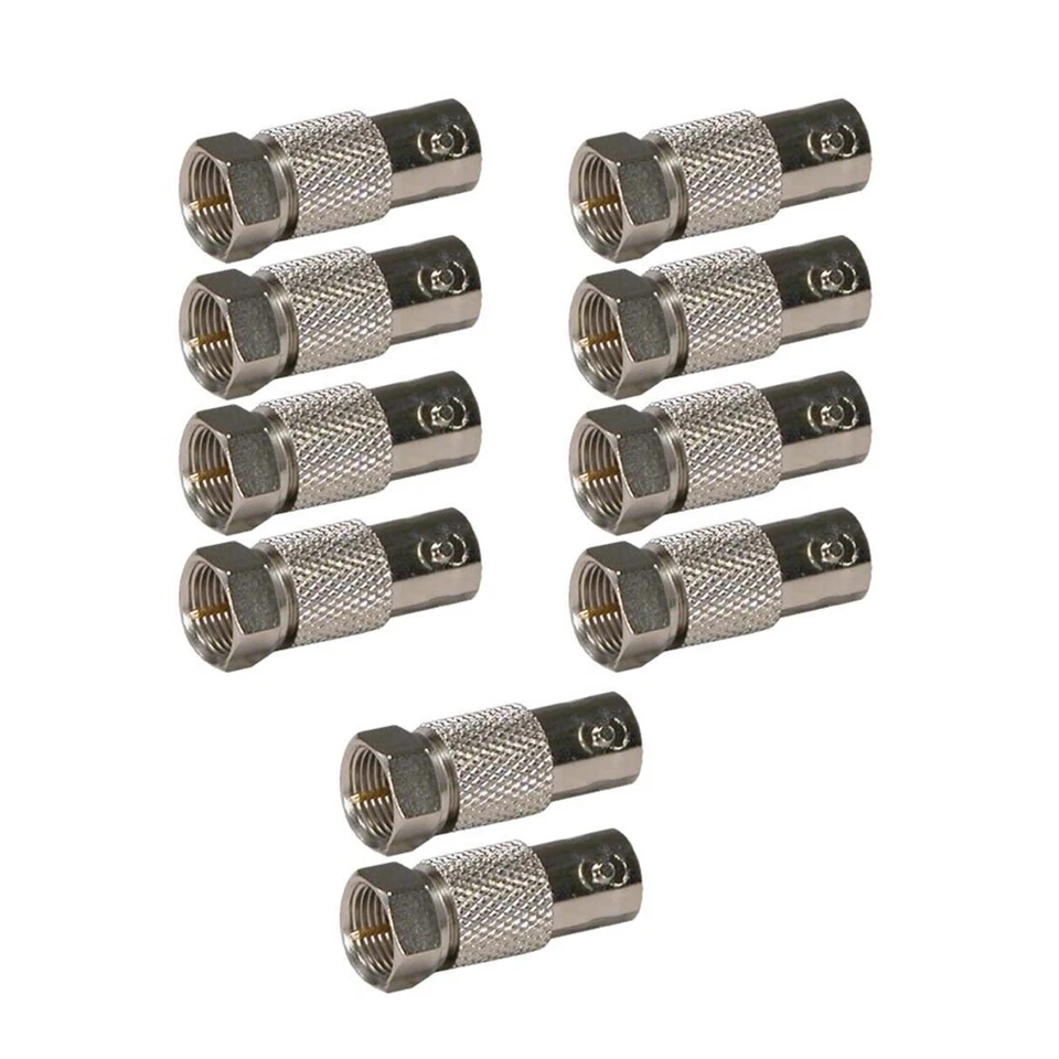 New 10PCS BNC Female to F Type Male RF Coax Coaxial Cable Adapter Connector - Image 4 of 4