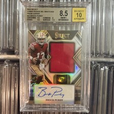2022 Panini Select - Jumbo Rookie Signature Swatches Brock Purdy #JRS-42 22/49