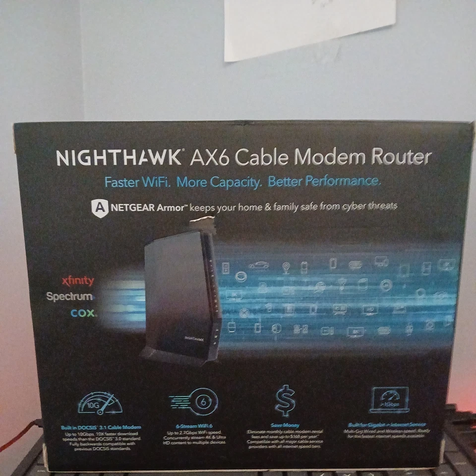 Netgear "Nighthawk" AX6 - AX2700 Kabelmodem-Router (WiFi 6, DOCSIS 3.1) - Bild 3 von 3