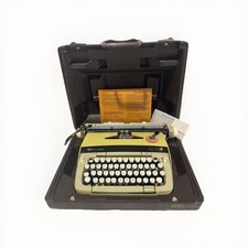 1977 Smith-Corona Galaxie 12 Yellow VtgTypewriter With Hard Case #AHOW thumbnail