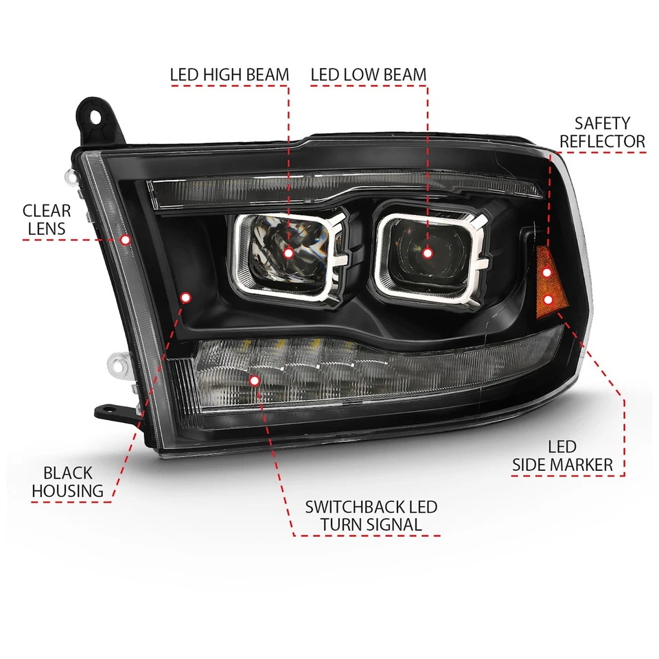 Anzo 111464 Faróis Faróis de Direção Faróis Conjunto de 2 para Ram Truck Par - Imagem 4 de 4