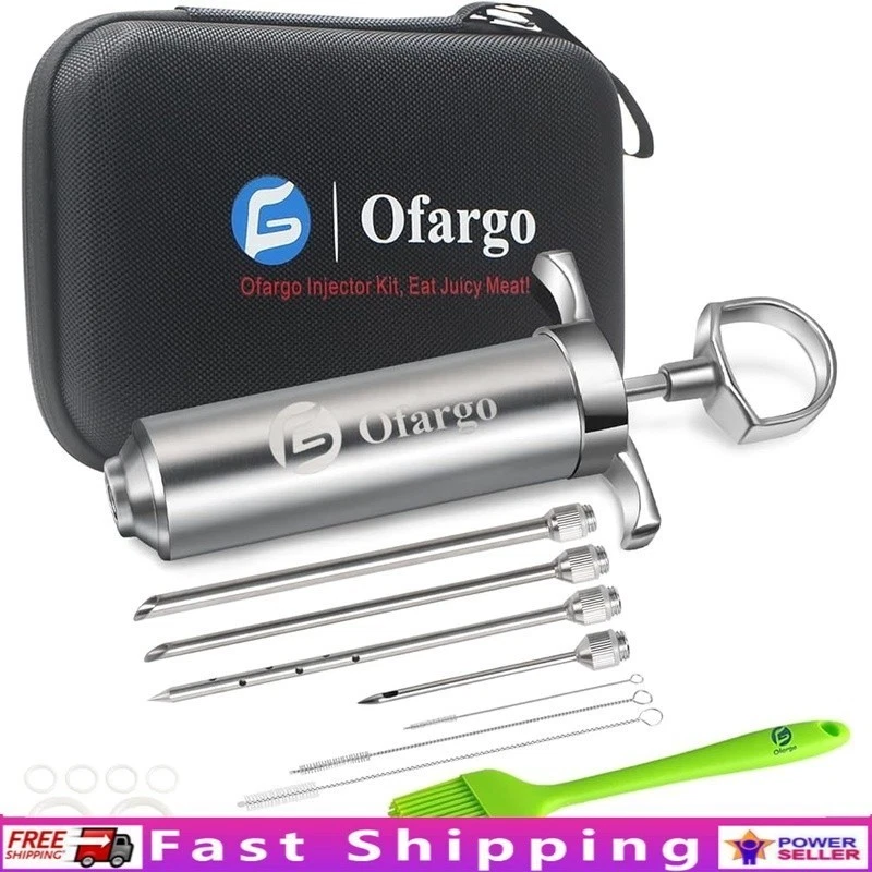 Stainless Steel Meat Injector Kit W/ Basting Brush & Needles BBQ Grilling New
Opens in a new window