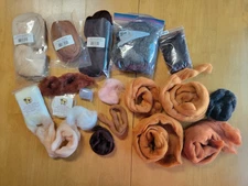 Fiber Arts, Felting Wool Destash Lot. Merino wool roving, earthtones, variety