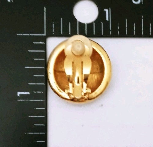 Vintage Swarovski Swan Gold Plated Crystal Pink Pave Dome Circle Clip Earrings - Picture 9 of 9