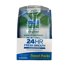 SmartMouth Activated Mouthwash Travel Packs Clean Mint Alcohol Free 10 Total
