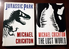 JURASSIC PARK 1993 9th THE LOST WORLD 1995 1st by Michael Crichton HC/DJ