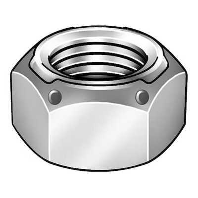 Top Lock Distorted Thread Lock Nut, 1''-14, Steel, Grade C, Waxed Zinc Yellow,