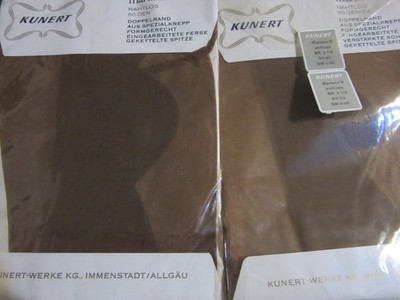 KUNERT mariana Straps Strümpfe Nylons 60 den vintage 2 P.  GR 9, moreno / Neu