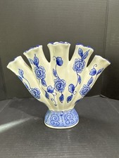 Bella Casa by Ganz Blue White Floral Tulip Fa...