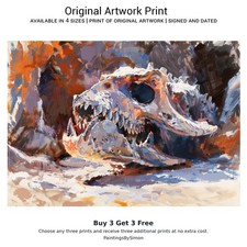 Drachenschädel | Druck auf mattem Papier | Fantasy Wandbild