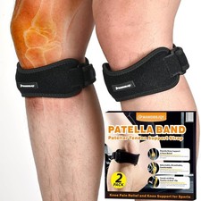 Patella Band - Patellar Tendon Support Strap, 2 Pack Knee Brace for Men and Wome