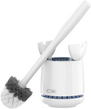 Toilet Bowl Brush and Holder, Sturdy Long Handle, White, 1 Pack