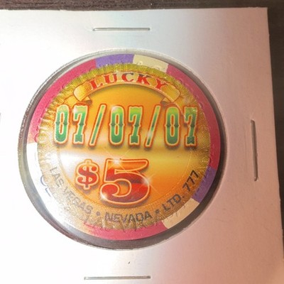 Four Queens Hotel & Casino $5 Lucky 07/07/07 Chip Las Vegas Collectible