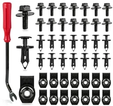 45PCS Universal Engine Under Cover Splash Shield Guard Fastener Rivet Clips Suit