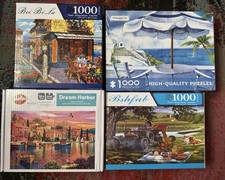 Lot of 4 Brand New Sealed 1000 Pc Puzzles. For Hours of Fun  