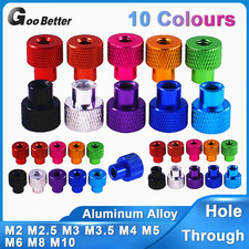 M2-M10 Knurled Thumb Nuts Aluminum Alloy High Type Through Hole Steps Hand Nut