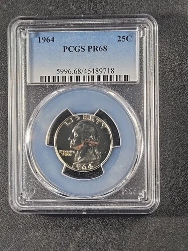1964 U.S. Washington silver Quarter $1/4 - Proof 68 PR68 (PCGS)   stk#9718