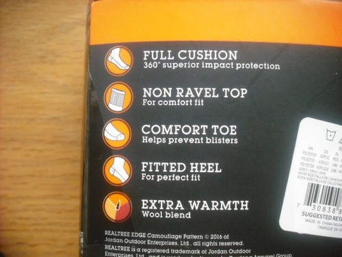 Mens NWT REALTREE Boot Socks 2prs "Extra Warmth" Black Gray SOFT Sz:L-XL(10-13) - Picture 2 of 2