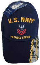 U.S. Navy PO 1, E-6, Petty Officer 1st class, Navy Blue hat