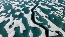 Landscape nature canada arctic island winter snow ice Custom Gaming Mat Desk