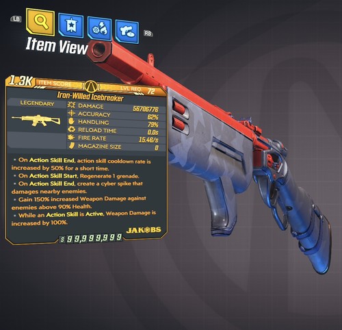 Borderlands 3 Max Level 72 Godmode Modded Guns 10 fucili XBOX X/S PS4 PS5 PC - Foto 9 di 11