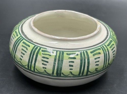 Castelli Pottery Italian Trinket Jar Hand Painted Vintage Ceramic Lidded Pancake - Picture 3 of 13