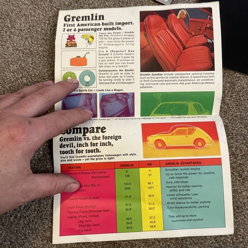 1972 1973 AMC Sales Brochure American Motors Post Cards Lot Amx Cardin Javelin - Picture 14 of 24