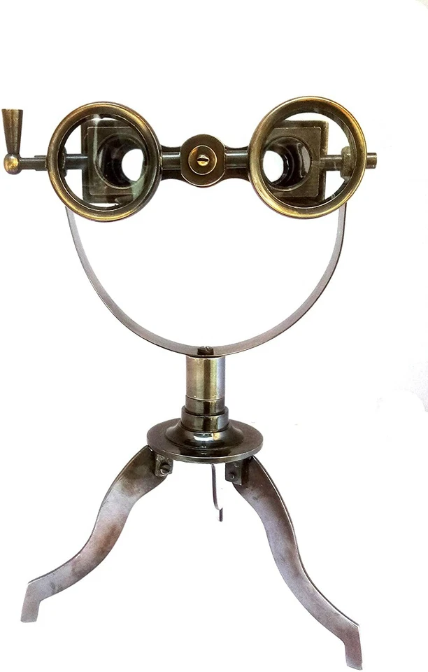7" Solid Brass Black Antique Binocular with Mini Tripod Stand, Cyber Monday Gift - Image 2 of 4