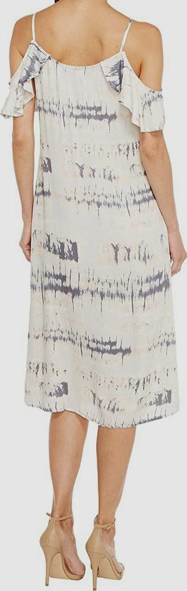 275 Michael Stars Women s Purple Shibori Printed Flounced Slip