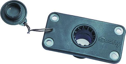 Scotty 0244-BK Flush Deck Mount Black With Rain Cap