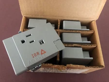 HAWORTH FURNITURE RECEPTACLE - IGR NEW BOX OF 6 , GRAY - ELECTRICAL DUPLEX, PLUG