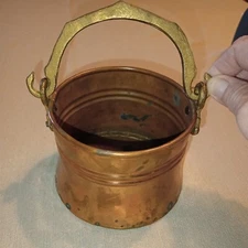 Vintage Solid Copper Cauldron/ Pot/Bucket/Planter With Handle Made In Turkey