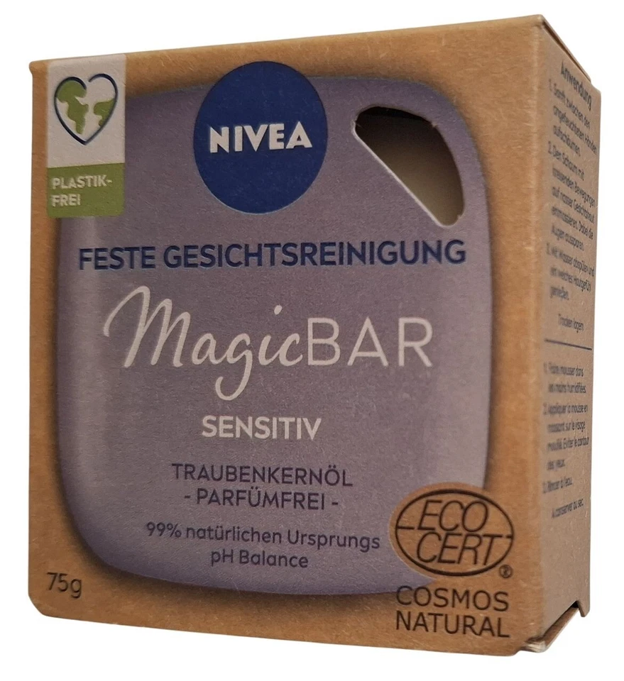 Nivea MagicBar Feste Gesichtsreinigung Sensitiv mit Traubenkernöl 75g