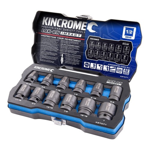 Kincrome 12 Piece LOK-ON 1/2" Drive Imperial AF Impact Socket Set K27071 - Picture 3 of 12