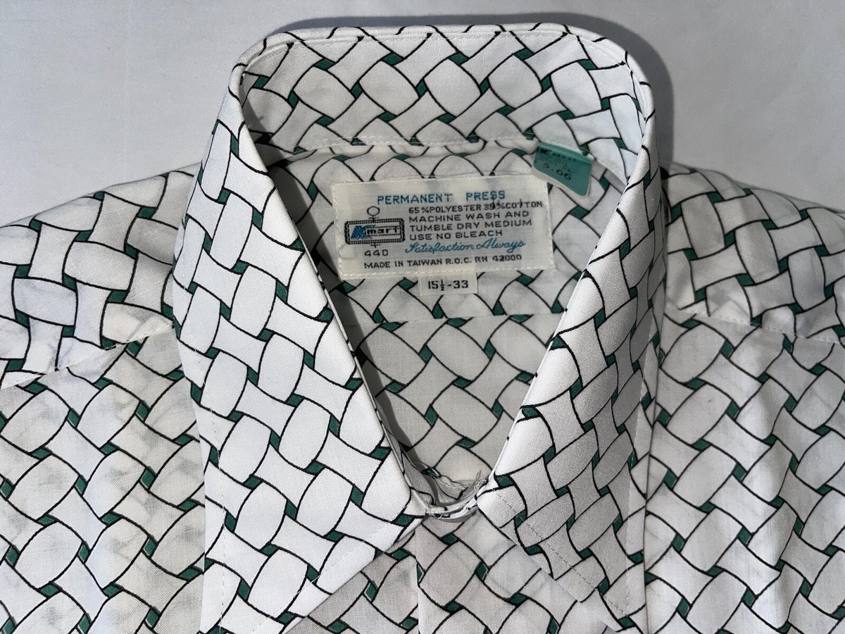 NEW Vintage Kmart 15.5 33 Permanent Press L/S Button Up Shirt 