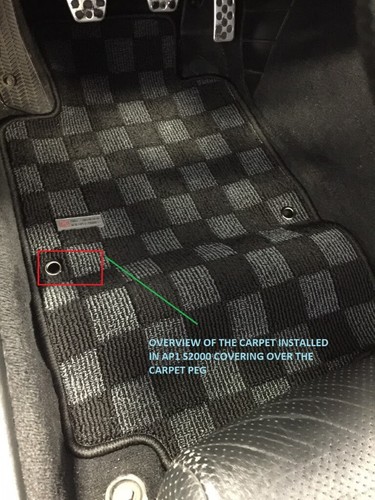 P2M Checkered Flag Race Extended Carpet Floor Mats for Honda S2000 S2K AP1 AP2 - Picture 7 of 10