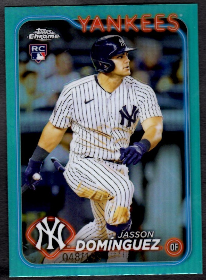 2024 Topps Chrome Aqua Refractors #89 Jasson Dominguez  #48/199