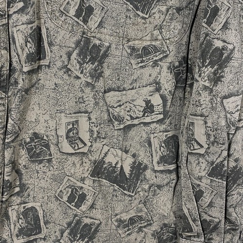 Cabela's Mens Large Long Sleeve Button Down Shirt Khaki Green Photograph Print - Picture 6 of 15