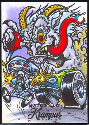 2018 Attic Inked Nightmares Krampus Sketch Card by K. Grimm - UNIQUE AND AWESOME