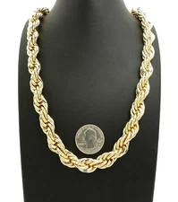 Unisex Hip Hop 80's, 90's Rope Chain 8, 10, 12mm Various Length Rope Necklace