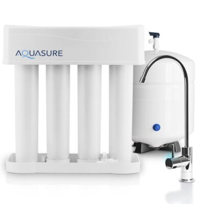 4 Stage 100 GPD Reverse Osmosis Drinking Water Filter System Faucet Tank Holder